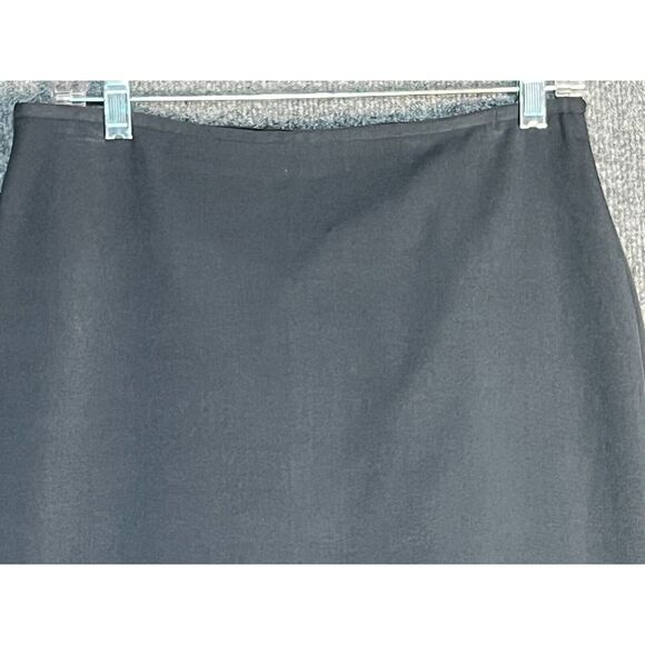 Slates Essentials Mini Pencil Skirt High Waisted Back Slit Stretch Black Women 6 - Picture 2 of 12